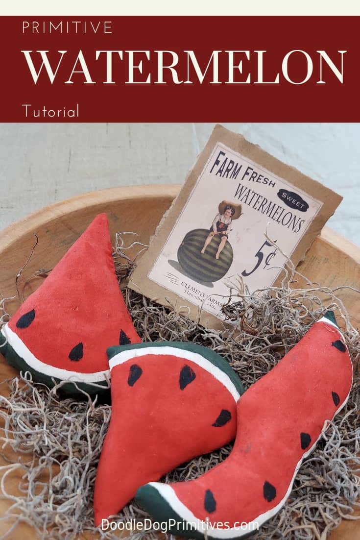 DIY Primitive Watermelon Slices - DoodleDog Designs Primitives