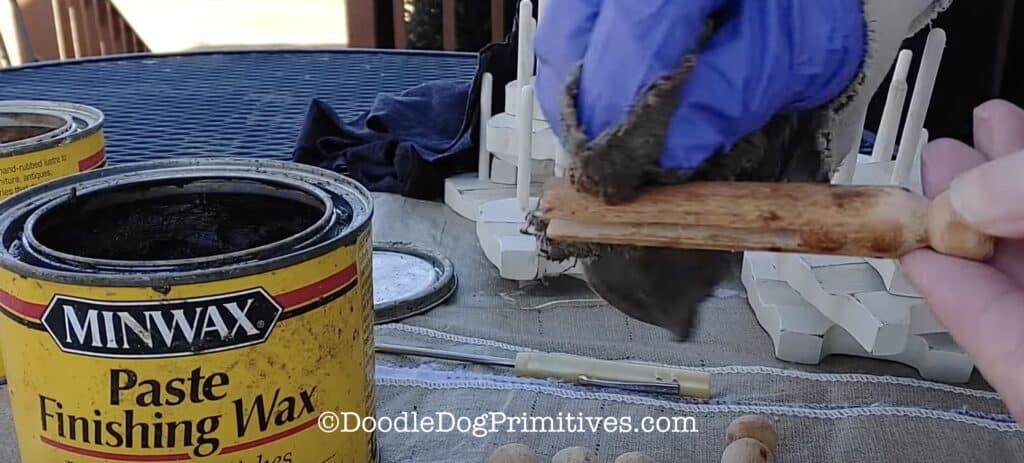 antique wax on clothespins