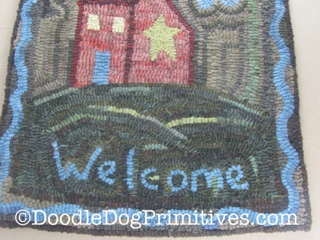 Welcome Hooked Rug