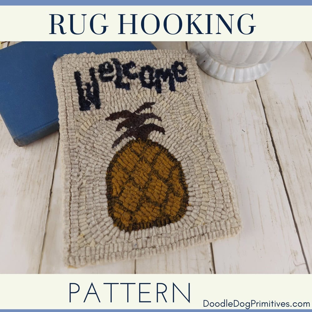 welcome rug hook pattern