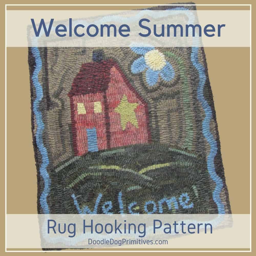 welcome summer hooked rug