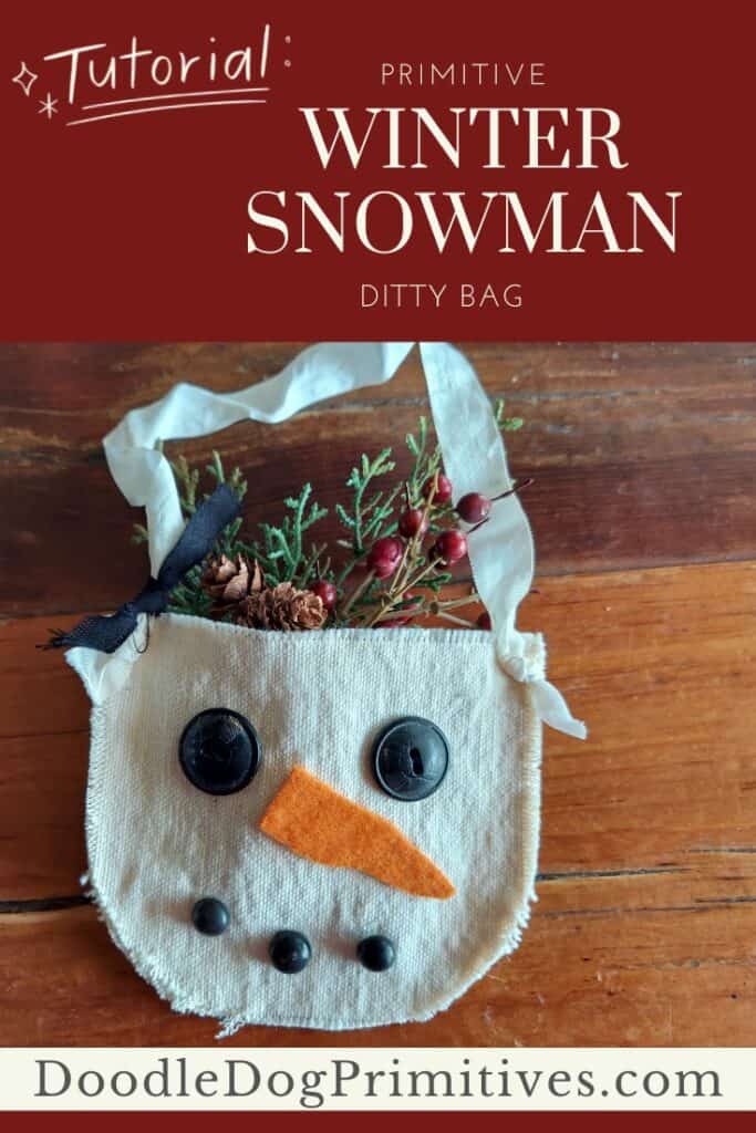 Winter Snowman Ditty Bag
