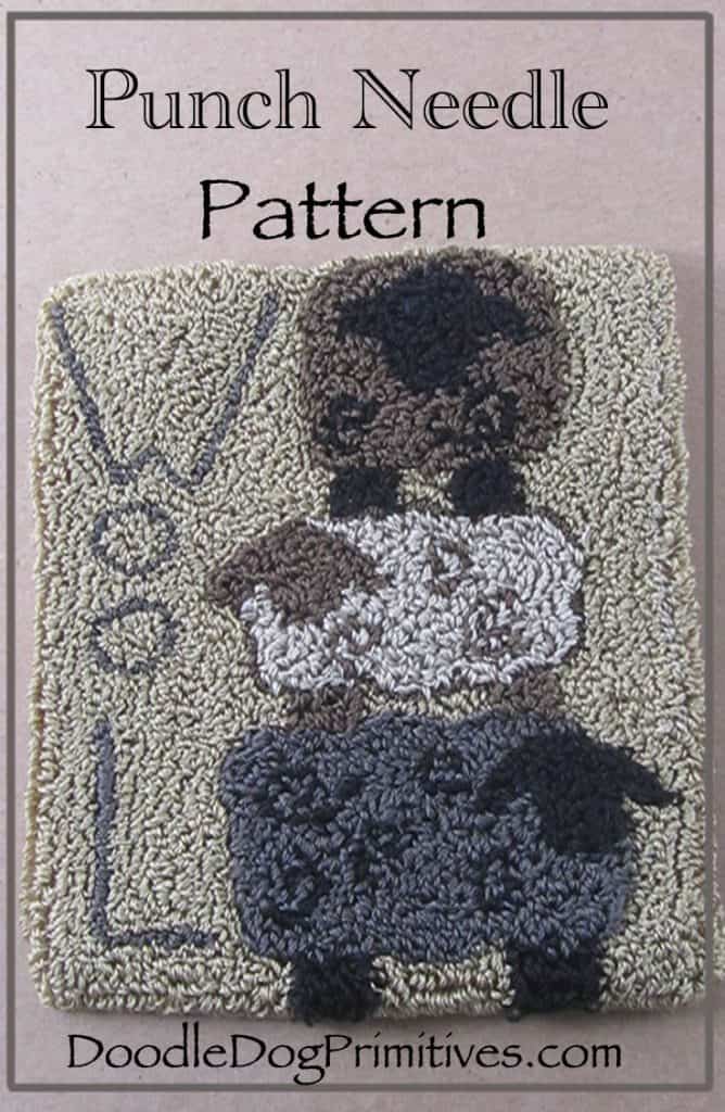 Stacked Sheep Punch Needle Pattern