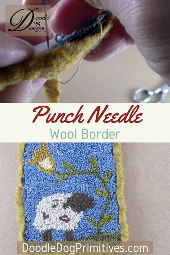 Add a wool border to a punch needle project