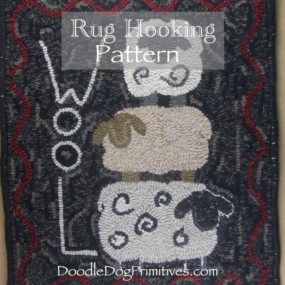Stacked Sheep Rug HOoking Pattern