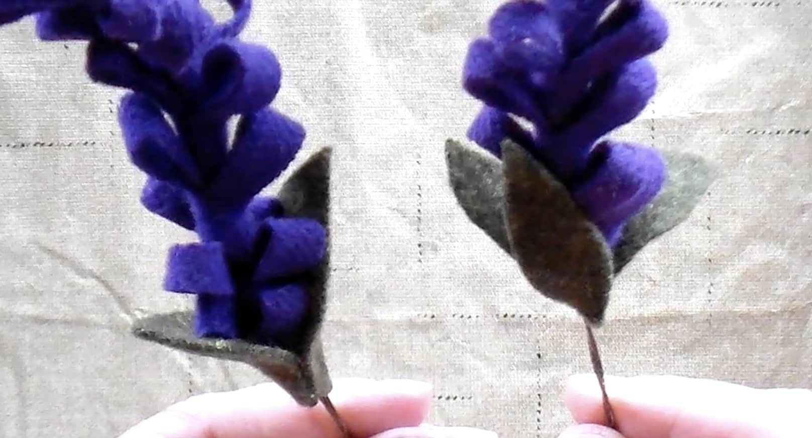 Felted Wool Lavender Flower Tutorial DoodleDog Designs Primitives