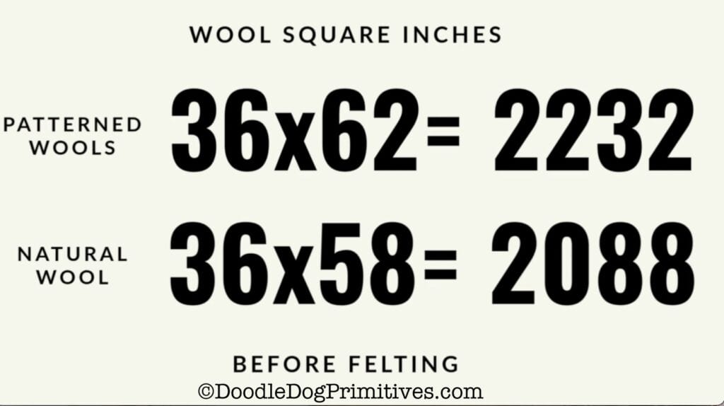 wool size before felting