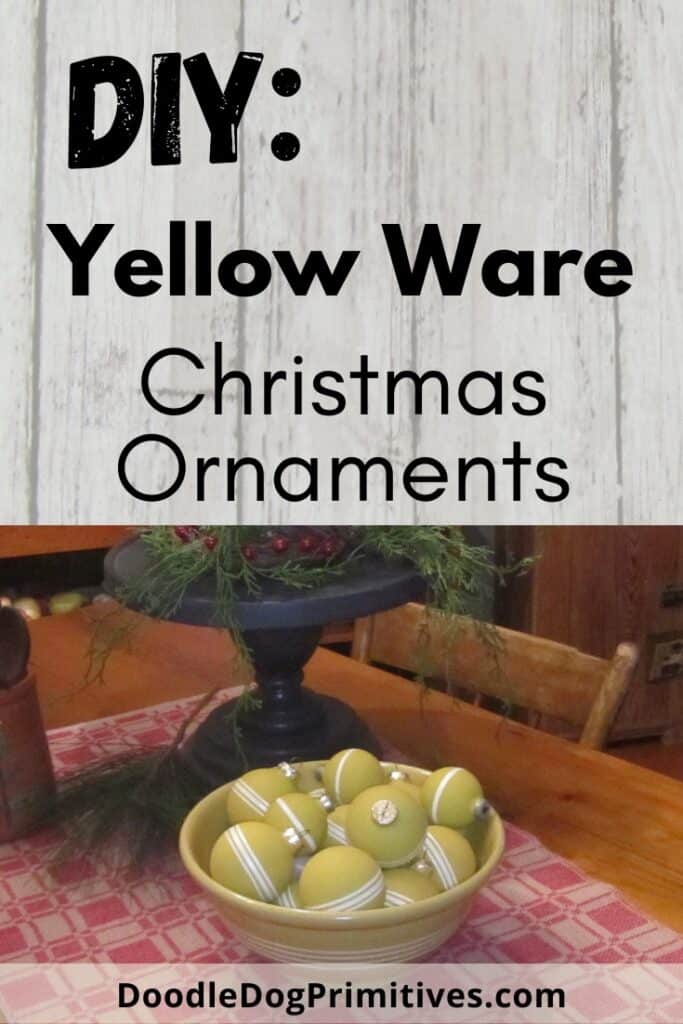 Yellow Ware Christmas ornaments